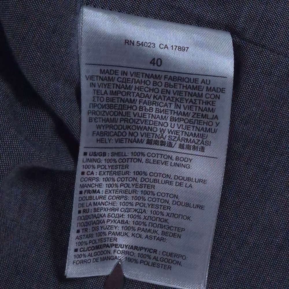 Banana Republic Mens 40 Tailored Fit Black Cotton Blazer Sport Coat Jacket - Picture 5 of 14